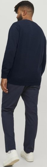 Jack & Jones BASIC Knitted Sweater Navy Blazer - Hupparit ja collegepaidat - Miesten hupparit ja collegepaidat isot koot