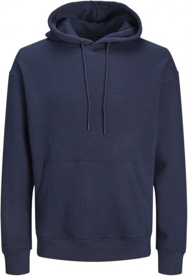 Jack & Jones BRADLEY Hoodie Navy Blazer - Hupparit ja collegepaidat - Miesten hupparit ja collegepaidat isot koot