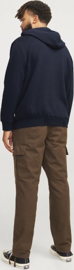 Jack & Jones CORP LOGO PLAY 5 Print Hoodie Navy Blazer - Hupparit ja collegepaidat - Miesten hupparit ja collegepaidat isot koot
