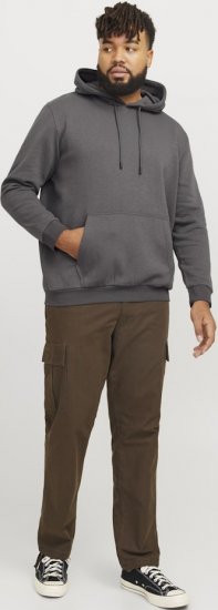Jack & Jones BRADLEY Hoodie Grey - Hupparit ja collegepaidat - Miesten hupparit ja collegepaidat isot koot