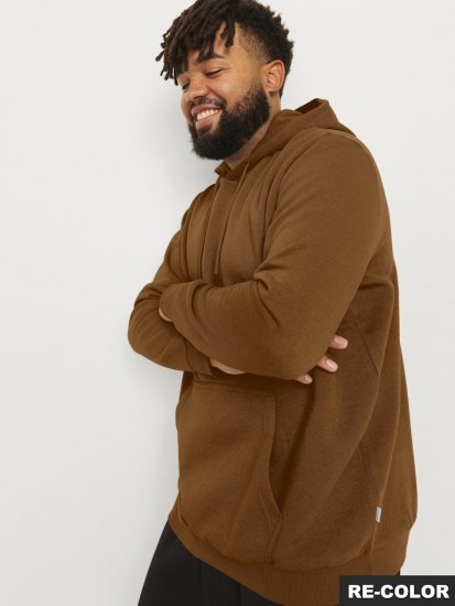 Jack & Jones BRADLEY Hoodie Brown - Hupparit ja collegepaidat - Miesten hupparit ja collegepaidat isot koot