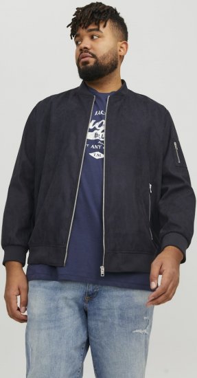 Jack & Jones ROCKY Faux Suede Bomber Jacket Jet Black - Takit - Miesten Takit, isot koot – 2XL – 12XL