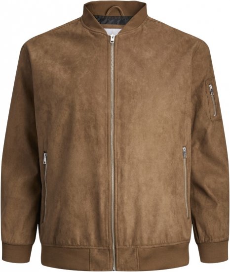 Jack & Jones ROCKY Faux Suede Bomber Jacket Brown - Takit - Miesten Takit, isot koot – 2XL – 12XL