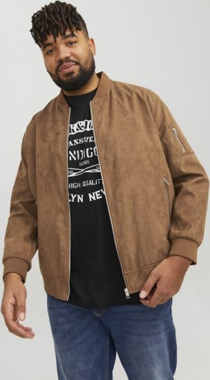 Jack & Jones ROCKY Faux Suede Bomber Jacket Brown - Takit - Miesten Takit, isot koot – 2XL – 12XL