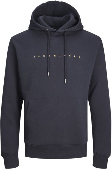 Jack & Jones STAR Hoodie Dark Navy - Hupparit ja collegepaidat - Miesten hupparit ja collegepaidat isot koot