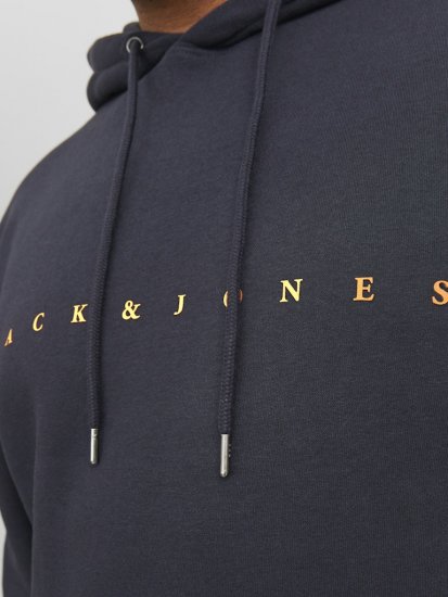 Jack & Jones STAR Hoodie Dark Navy - Hupparit ja collegepaidat - Miesten hupparit ja collegepaidat isot koot