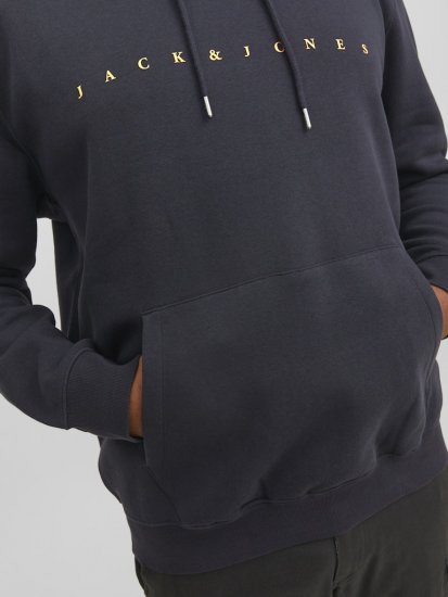 Jack & Jones STAR Hoodie Dark Navy - Hupparit ja collegepaidat - Miesten hupparit ja collegepaidat isot koot