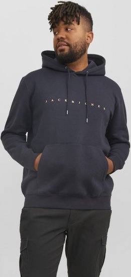 Jack & Jones STAR Hoodie Dark Navy - Hupparit ja collegepaidat - Miesten hupparit ja collegepaidat isot koot