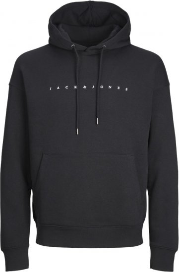 Jack & Jones STAR Hoodie Black - Hupparit ja collegepaidat - Miesten hupparit ja collegepaidat isot koot