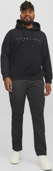 Jack & Jones STAR Hoodie Black - Hupparit ja collegepaidat - Miesten hupparit ja collegepaidat isot koot