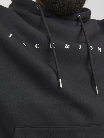 Jack & Jones STAR Hoodie Black - Hupparit ja collegepaidat - Miesten hupparit ja collegepaidat isot koot