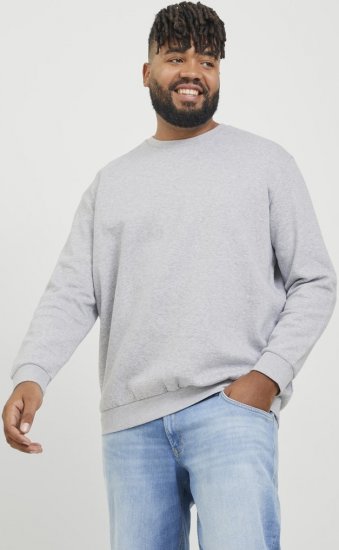 Jack & Jones BRADLEY Sweatshirt Light Grey Melange - Hupparit ja collegepaidat - Miesten hupparit ja collegepaidat isot koot