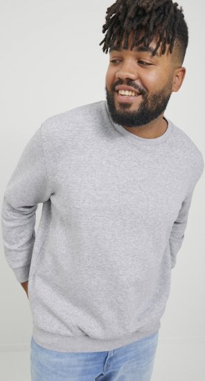 Jack & Jones BRADLEY Sweatshirt Light Grey Melange - Hupparit ja collegepaidat - Miesten hupparit ja collegepaidat isot koot