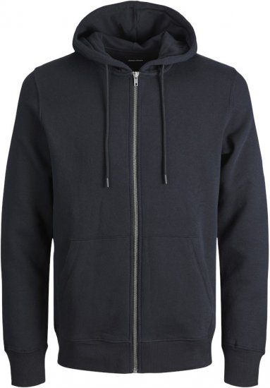 Jack & Jones BRADLEY Zip Hoodi Black - Hupparit ja collegepaidat - Miesten hupparit ja collegepaidat isot koot