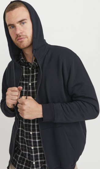 Jack & Jones BRADLEY Zip Hoodi Black - Hupparit ja collegepaidat - Miesten hupparit ja collegepaidat isot koot