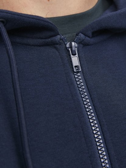 Jack & Jones BRADLEY Zip Hoodie Navy Blazer - Hupparit ja collegepaidat - Miesten hupparit ja collegepaidat isot koot