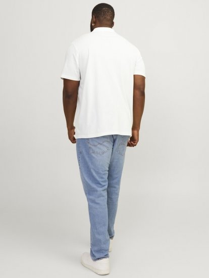 Jack & Jones Rodney Short Sleeve Polo White - Pikeepaidat - Miesten isot pikeepaidat
