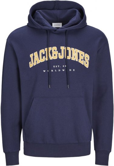 Jack & Jones CALEB Hoodie Navy Blazer - Hupparit ja collegepaidat - Miesten hupparit ja collegepaidat isot koot
