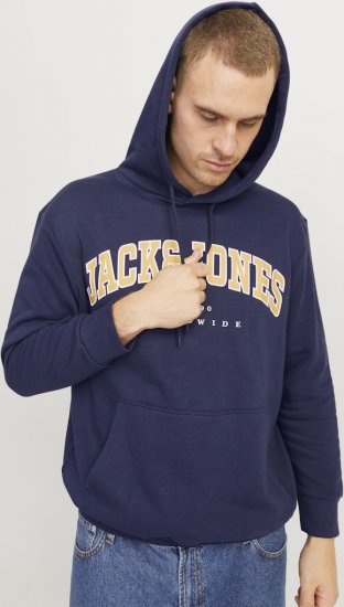 Jack & Jones CALEB Hoodie Navy Blazer - Hupparit ja collegepaidat - Miesten hupparit ja collegepaidat isot koot