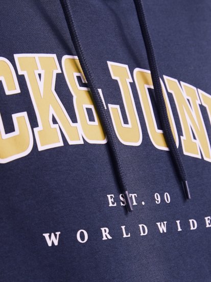 Jack & Jones CALEB Hoodie Navy Blazer - Hupparit ja collegepaidat - Miesten hupparit ja collegepaidat isot koot