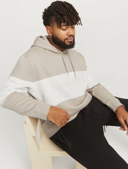 Jack & Jones LEGACY 2 Color Hoodie Beige - Hupparit ja collegepaidat - Miesten hupparit ja collegepaidat isot koot