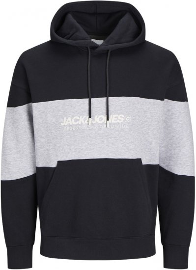 Jack & Jones LEGACY 2 Color Hoodie Black - Hupparit ja collegepaidat - Miesten hupparit ja collegepaidat isot koot