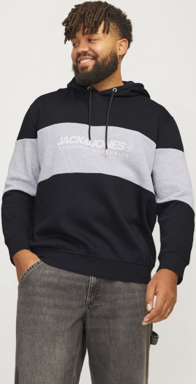Jack & Jones LEGACY 2 Color Hoodie Black - Hupparit ja collegepaidat - Miesten hupparit ja collegepaidat isot koot