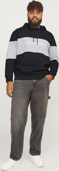 Jack & Jones LEGACY 2 Color Hoodie Black - Hupparit ja collegepaidat - Miesten hupparit ja collegepaidat isot koot