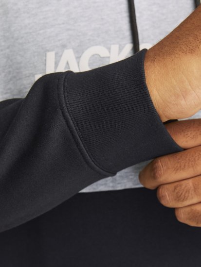Jack & Jones LEGACY 2 Color Hoodie Black - Hupparit ja collegepaidat - Miesten hupparit ja collegepaidat isot koot