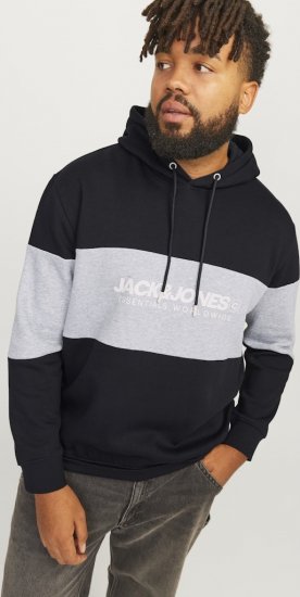 Jack & Jones LEGACY 2 Color Hoodie Black - Hupparit ja collegepaidat - Miesten hupparit ja collegepaidat isot koot
