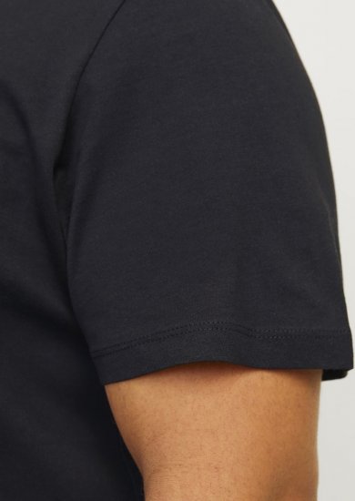 Jack & Jones CALEB VARSITY O-Neck T-Shirt Black - T-paidat - Isot T-paidat 2XL – 14XL