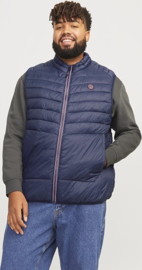 Jack & Jones SPRINT True Red Stitches BODYWARMER Navy Blazer - Takit - Miesten Takit, isot koot – 2XL – 12XL