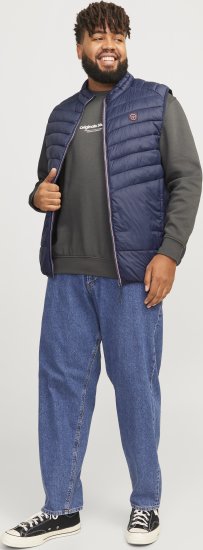 Jack & Jones SPRINT True Red Stitches BODYWARMER Navy Blazer - Takit - Miesten Takit, isot koot – 2XL – 12XL