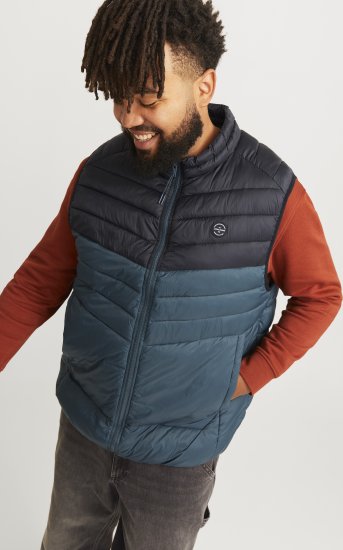 Jack & Jones SPRINT Black Blocking BODYWARMER With Collar Dark Turquoise - Takit - Miesten Takit, isot koot – 2XL – 12XL