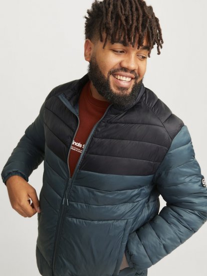 Jack & Jones SPRINT Black Blocking Quilted Collar Jacket Teal - Takit - Miesten Takit, isot koot – 2XL – 12XL
