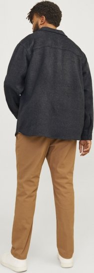 Jack & Jones BRADLEY OLLIE Overshirt LS Black - Kauluspaidat - Miesten isot kauluspaidat 2XL – 8XL