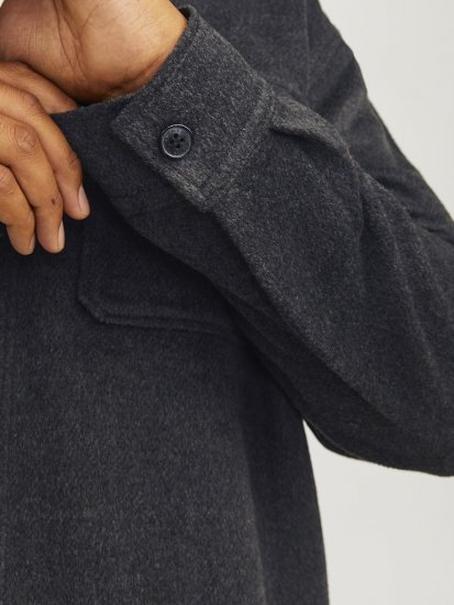 Jack & Jones BRADLEY OLLIE Overshirt LS Black - Kauluspaidat - Miesten isot kauluspaidat 2XL – 8XL
