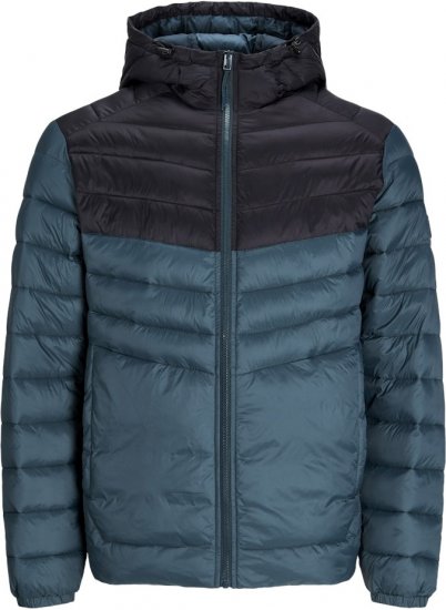 Jack & Jones SPRINT Black Blocking Quilted Hooded Jacket Turquoise Blue - Takit - Miesten Takit, isot koot – 2XL – 12XL