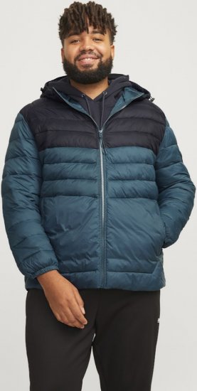 Jack & Jones SPRINT Black Blocking Quilted Hooded Jacket Turquoise Blue - Takit - Miesten Takit, isot koot – 2XL – 12XL