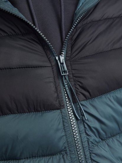 Jack & Jones SPRINT Black Blocking Quilted Hooded Jacket Turquoise Blue - Takit - Miesten Takit, isot koot – 2XL – 12XL