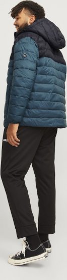 Jack & Jones SPRINT Black Blocking Quilted Hooded Jacket Turquoise Blue - Takit - Miesten Takit, isot koot – 2XL – 12XL