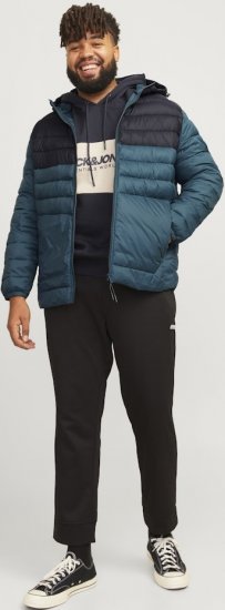 Jack & Jones SPRINT Black Blocking Quilted Hooded Jacket Turquoise Blue - Takit - Miesten Takit, isot koot – 2XL – 12XL
