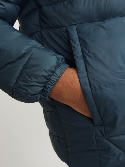 Jack & Jones SPRINT Black Blocking Quilted Hooded Jacket Turquoise Blue - Takit - Miesten Takit, isot koot – 2XL – 12XL