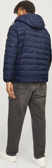 Jack & Jones SPRINT Red Stitches Quilted Hooded Jacket Navy Blazer - Takit - Miesten Takit, isot koot – 2XL – 12XL