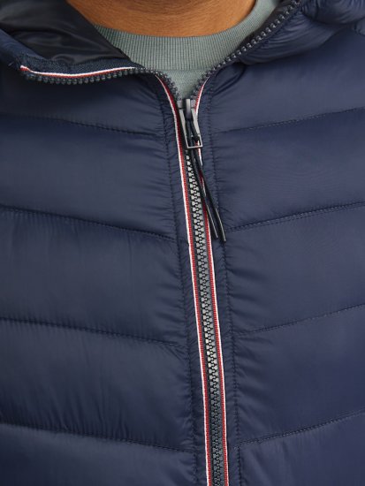 Jack & Jones SPRINT Red Stitches Quilted Hooded Jacket Navy Blazer - Takit - Miesten Takit, isot koot – 2XL – 12XL
