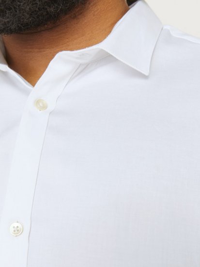 Jack & Jones ARMA LS Shirt White - Kauluspaidat - Miesten isot kauluspaidat 2XL – 8XL