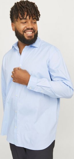 Jack & Jones ARMA LS Shirt Cashmere Blue - Kauluspaidat - Miesten isot kauluspaidat 2XL – 8XL