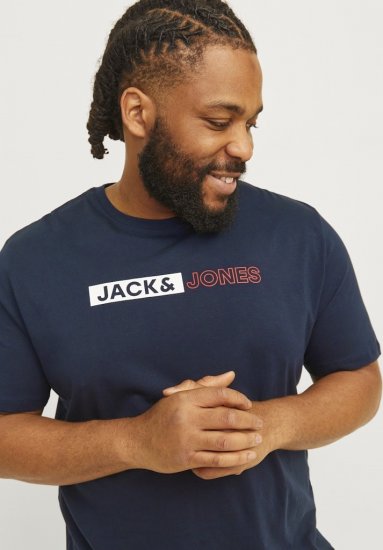 Jack & Jones CORP Logo Play 5 T-Shirt Navy Blazer - T-paidat - Isot T-paidat 2XL – 14XL