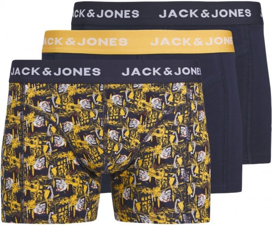 Jack & Jones SKULLROCK Trunks 3-Pack Navy Blazer - Alusvaatteet & uimavaatteet - Miesten Isot alusvaatteet 