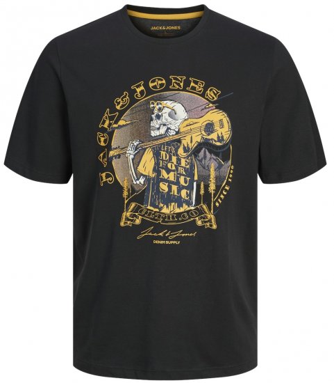 Jack & Jones JJSKULL ROCK T-Shirt Black - T-paidat - Isot T-paidat 2XL – 14XL